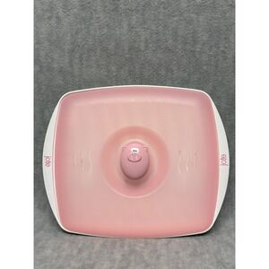 Joie Piggy Microwave Bacon Grill Tray Vented Splatter Lid Pink White Plastic
